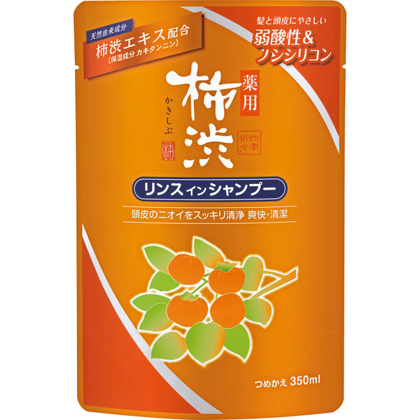【熊野油脂】四季折々　薬用柿渋リンスインシャンプー詰め替え　350ml