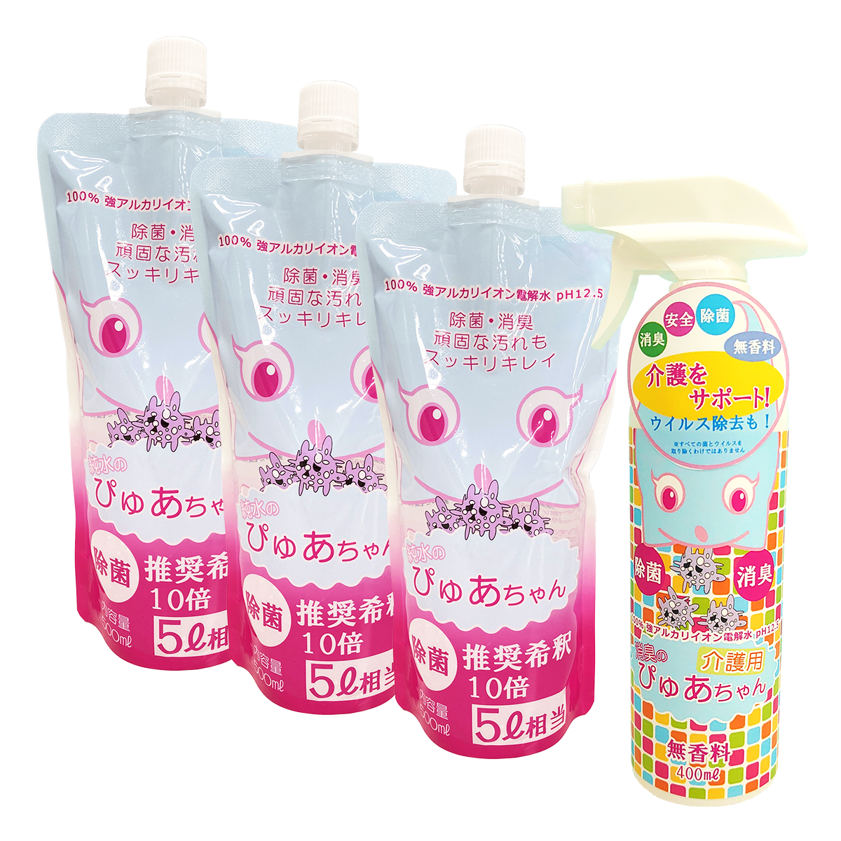 強アルカリ電解水 消臭スプレー 消臭のぴゅあちゃん 400ml×24本-